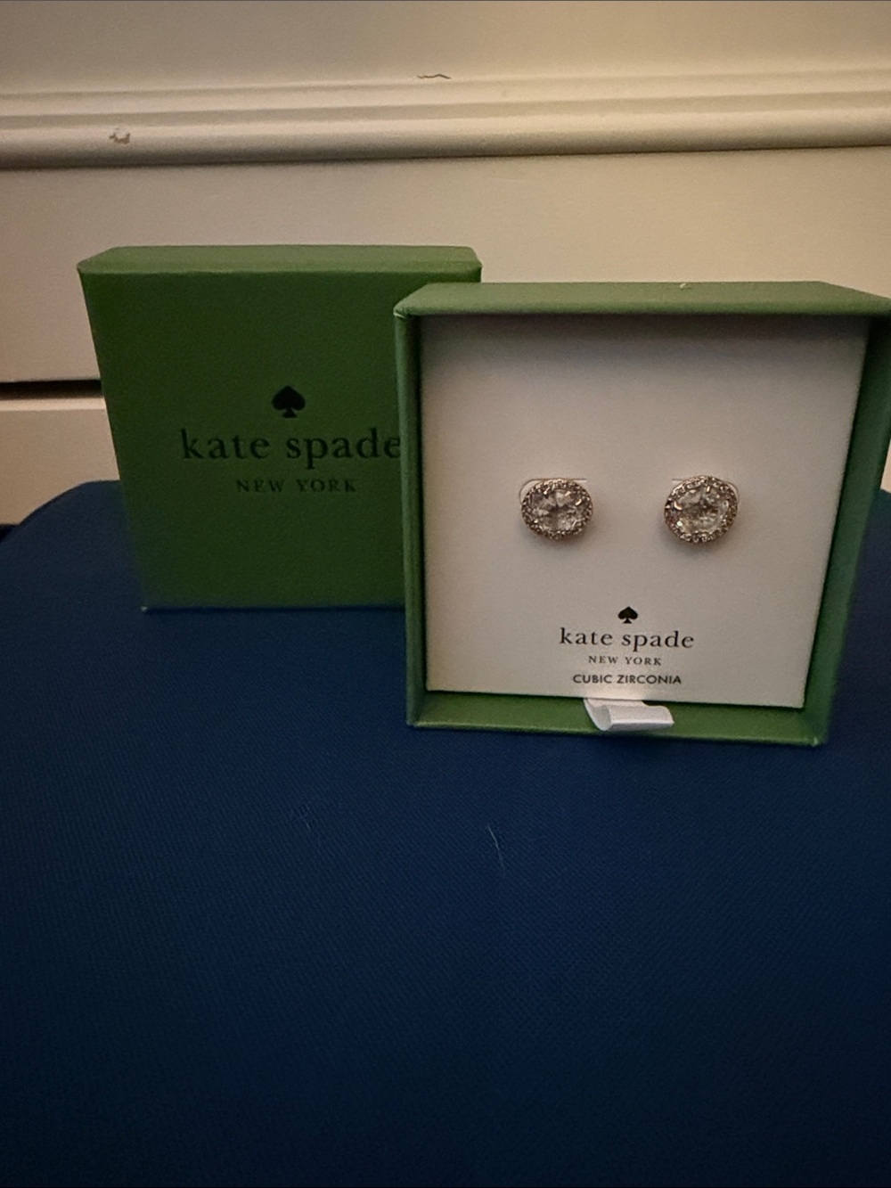 kate spade Gold-Tone Halo Cubic Zirconia Stud Earrings - Clear